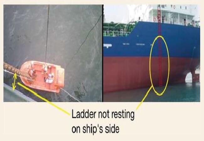 leader is not resting on ship side
