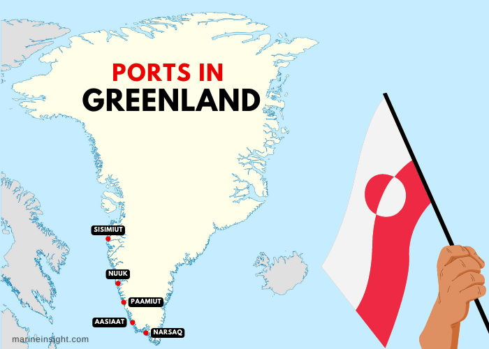Ports in Greenland Map